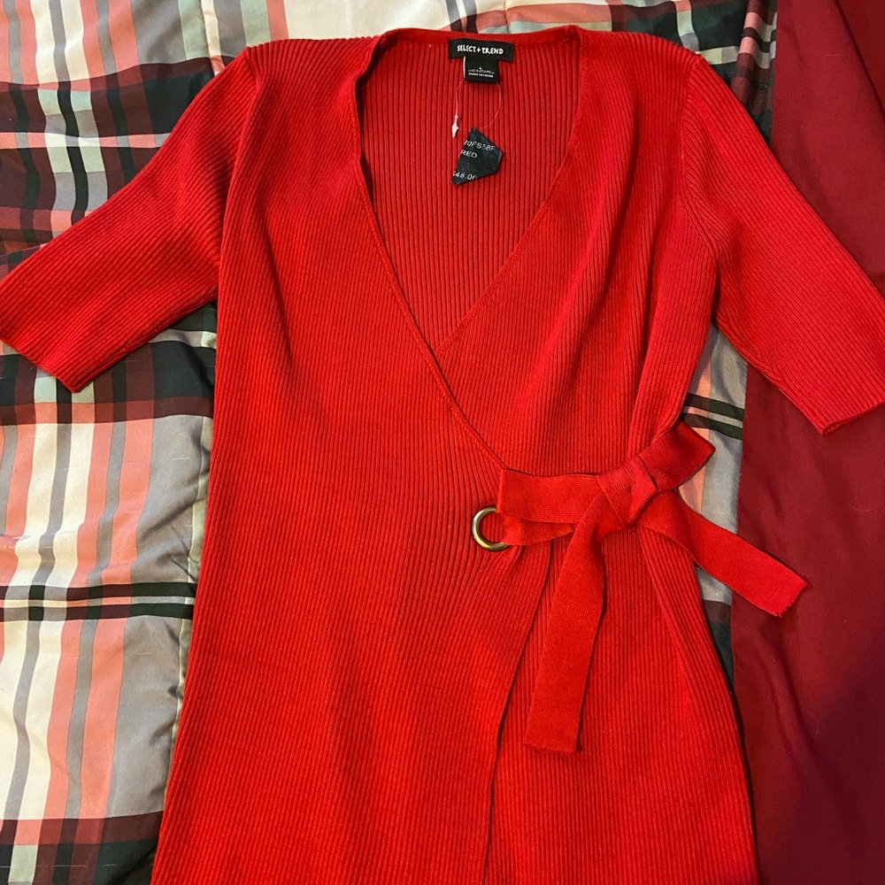 Missguided Red Wrap top
